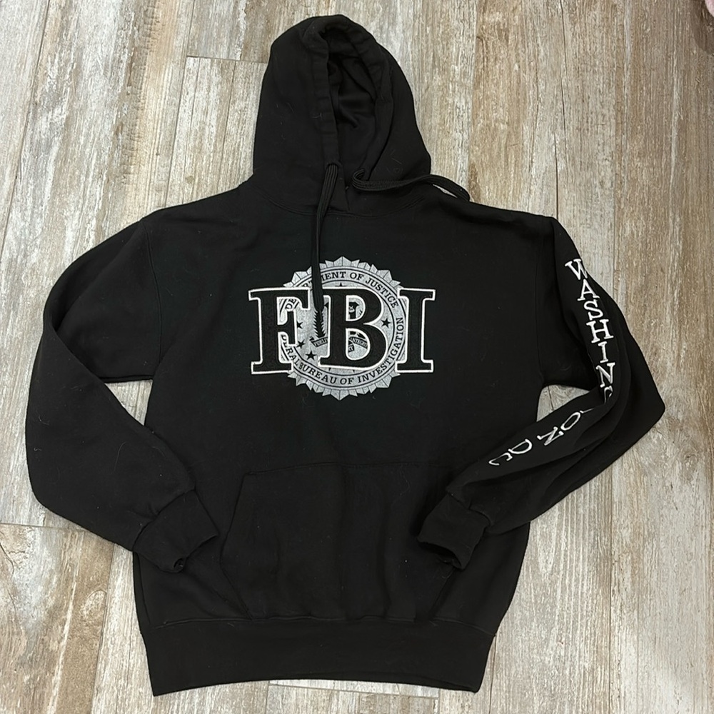 FBI Washington DC embroidered soft black hoodie